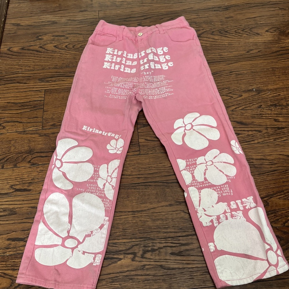 Aelfric Eden Size 32 (30" Inseam) Pink Floral Kirinstrange All Over Print Jeans